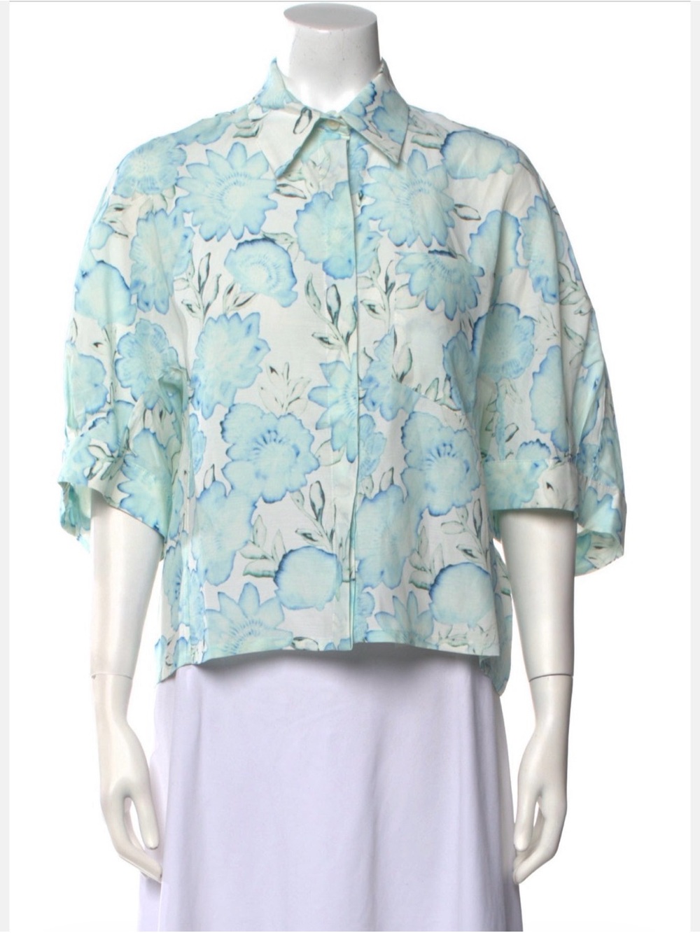 Christian Wijnants Floral Print Three-Quarter Sleeve Top
